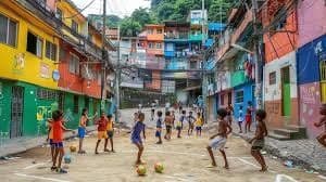 Kids playing in the favelas